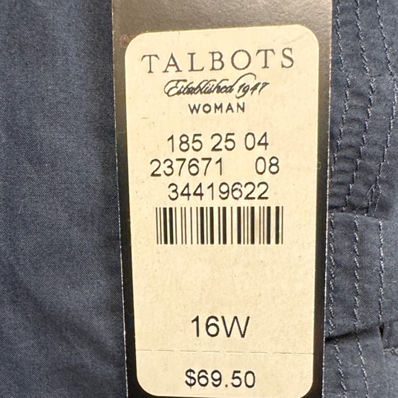 Talbots Navy Ruffled Button-Down Blouse - Picture 5 of 7